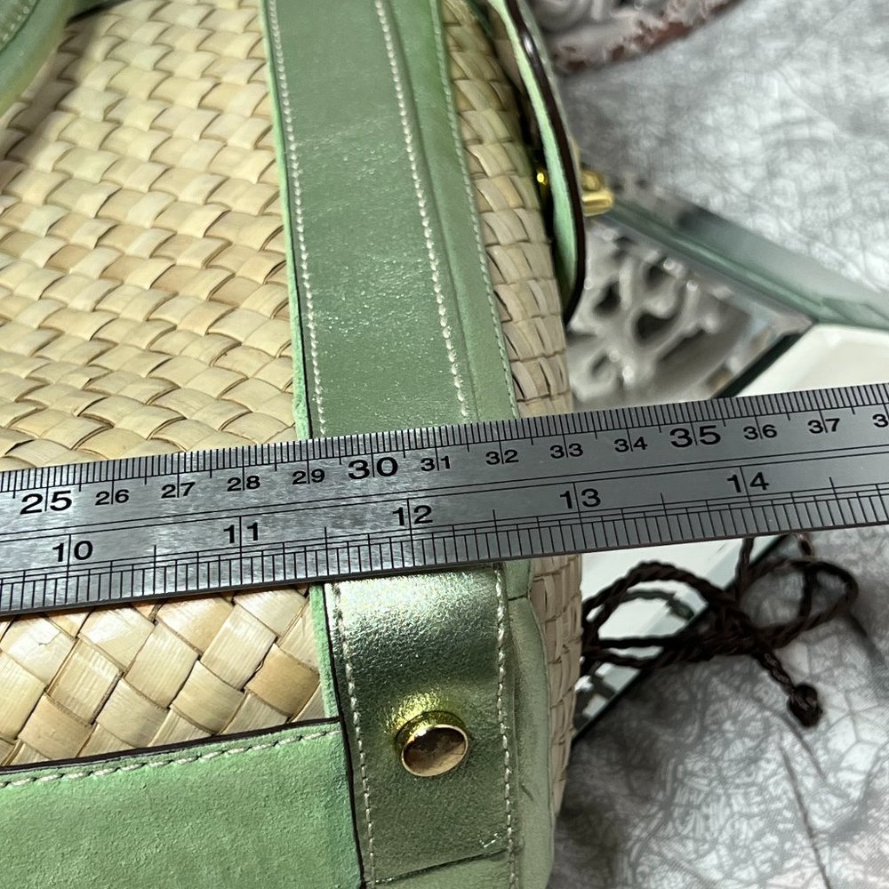Coach Straw Bag with Leather and Suede Trim - Picture 7 of 11